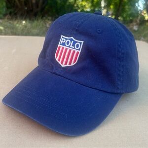Polo Ralph Lauren Navy Blue Strapback Hat EUC